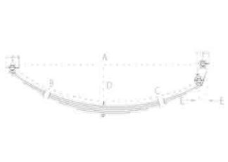 EYE-EYE Shackle Spring Set 6 Leaf - Galvanised 1500kg per pr OFFSET 2xsprings,2xF/Hangers,2xR/Hanger,2x E/bolt,4xUbolt,2xF/Plate2xA/Pad