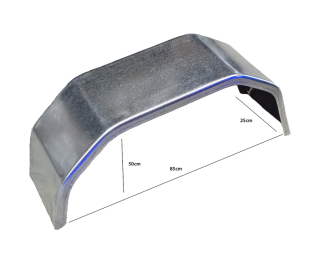 SINGLE 4 FOLD 260MM X 1500MM MUDGUARD - GALV TO SUIT 14 INCH WHEELS