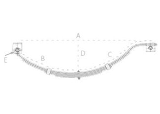 Slipper Spring Set - 45mmx8mmx3 Leaf, Painted 2xsprings,2xF/Hangers,2xR/Hanger,2x E/bolt,4xUbolt,2xF/Plate2xA/Pad