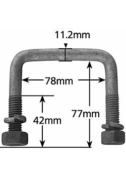 Ubolt to suit 3 inch X 2 inch inch Draw Bar Galvanised