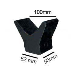 3 inch V Block - Black Rubber 12mm Bore