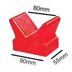 4 inch V Block - Red Poly - 14mm Bore