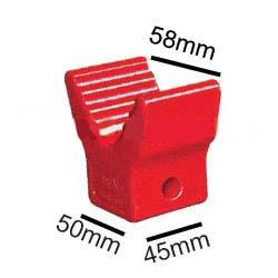 2 inch V Block - Red Poly - 12mm Bore