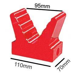 Large V Block - Red Poly - 20mm Bore