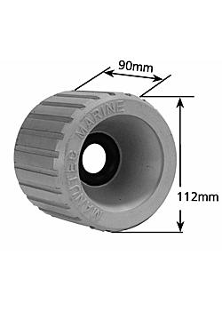 4 inch x 4 inch Wobble, grooved, Grey 25mm bore