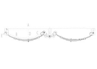 Roller Rocker Spring Set - 60mmx7mmx5 Leaf, Galvanised. 2000KG