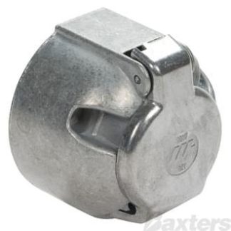 Large Round 7 Pin Trailer Socket - METAL